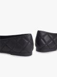 Black Logo Charm Quilted Leather Ballerinas  Women