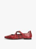 Multi Crossover Strap Snake Print Leather Mary Janes  Women