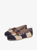 Blue Two-Tone Woven Flexible Boat Shoes  Women