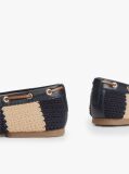 Blue Two-Tone Woven Flexible Boat Shoes  Women