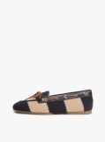 Blue Two-Tone Woven Flexible Boat Shoes  Women