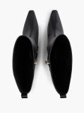 Black Kitten Heel Leather Knee-High Boots  Women