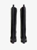 Black Kitten Heel Leather Knee-High Boots  Women