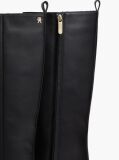 Black Kitten Heel Leather Knee-High Boots  Women