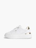 Άσπρο TH Monogram Δερμάτινα Sneakers Με Πλατφόρμα  Γυναίκες