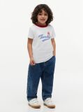 Άσπρο Βαμβακερό T-Shirt Με Λογότυπο  Αγόρια