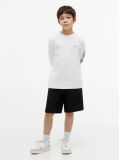 Άσπρο Μακρυμάνικο T-Shirt Με Λογότυπο  Αγόρια