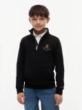 Black Logo Badge Quarter-Zip Sweatshirt  Boys