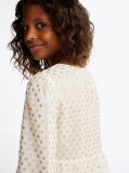 White Metallic Star Mesh Flare Dress  Girls