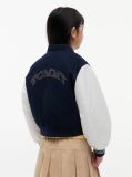 Blue Rhinestone Flag Relaxed Bomber Jacket  Girls