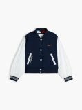 Blue Rhinestone Flag Relaxed Bomber Jacket  Girls