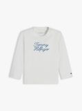 Άσπρο Μακρυμάνικο T-Shirt Με Λογότυπο  Βρεφικά