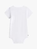 White Logo Snap Button Short Sleeve Bodysuit  Newborn
