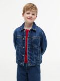 Denim Back Flag Denim Trucker Jacket  Kids Unisex