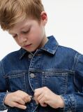 Denim Back Flag Denim Trucker Jacket  Kids Unisex