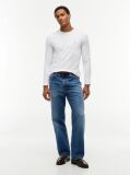 White Organic Jersey Logo Long Sleeve T-Shirt  Men