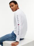 White Organic Jersey Logo Long Sleeve T-Shirt  Men