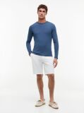 Μπλε Μακρυμανικο T-Shirt Σε Slim Ελαστικη Γραμμη  Άνδρες