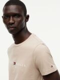 Beige Organic Cotton Chest Logo T-Shirt  Men