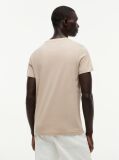 Beige Organic Cotton Chest Logo T-Shirt  Men