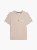 Beige Organic Cotton Chest Logo T-Shirt  Men