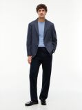 Blue Cotton Cashmere Crew Neck Jumper.  Men