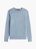Blue Cotton Cashmere Crew Neck Jumper.  Men