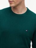 Green Cotton Cashmere Crew Neck Jumper.  Men