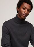 Grey Cotton Cashmere Roll Neck Jumper  Men