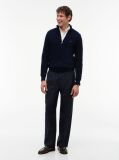 Blue Cotton Cashmere Zip-Thru Cardigan  Men