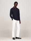 Blue Tipped Long Sleeve Slim Polo Shirt  Men