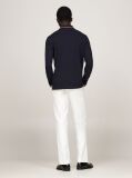 Blue Tipped Long Sleeve Slim Polo Shirt  Men