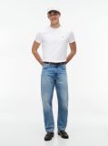 Άσπρο Slim T-Shirt Με Κεντητό Σημαιάκι  Άνδρες