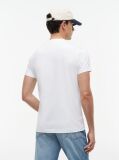 Άσπρο Slim T-Shirt Με Κεντητό Σημαιάκι  Άνδρες