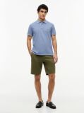 Blue Garment Dyed Flag Embroidery Regular Polo  Men