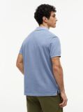 Blue Garment Dyed Flag Embroidery Regular Polo  Men