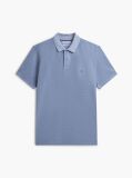 Blue Garment Dyed Flag Embroidery Regular Polo  Men