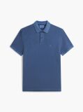 Blue Garment Dyed Flag Embroidery Regular Polo  Men