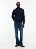 Blue Quarter-Zip Intechno Knit Sweatshirt  Men