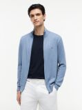 Blue Mock Turtleneck Zip-Thru Cardigan  Men