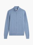 Blue Mock Turtleneck Zip-Thru Cardigan  Men
