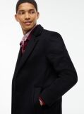 Μαύρο Smart Casual Μάλλινο Παλτό Με Μονή Σειρά Κουμπιών  Άνδρες