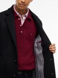 Μαύρο Smart Casual Μάλλινο Παλτό Με Μονή Σειρά Κουμπιών  Άνδρες