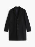 Μαύρο Smart Casual Μάλλινο Παλτό Με Μονή Σειρά Κουμπιών  Άνδρες