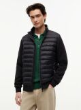 Black Mixed Texture Quilted Zip-Thru Sweatshirt  Men