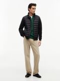 Black Mixed Texture Quilted Zip-Thru Sweatshirt  Men