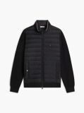 Black Mixed Texture Quilted Zip-Thru Sweatshirt  Men