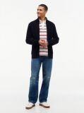 Blue Rib Zip Through Cardigan  Men