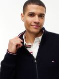 Blue Rib Zip Through Cardigan  Men