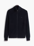 Blue Rib Zip Through Cardigan  Men